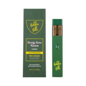 disposable vape Candy Cane Runtz 2g Disposable fire fire fire blend Vape - A green-colored Vape of Hidden Hills.