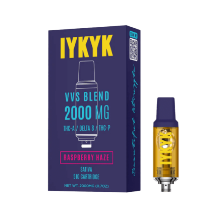 IYKYK - THC-A Delta 8 THC-P Vape Cartridge - Raspberry Haze (Sativa) - 2g