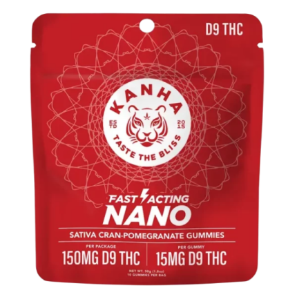 KANHA Nano Gummies 10ct, 15mg D9 THC Gummies