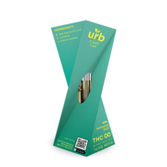 Urb Finest Flowers - Delta 8 Vape - Live Resin THC Infinity Cartridge - Lemonade Kush - 2.2g